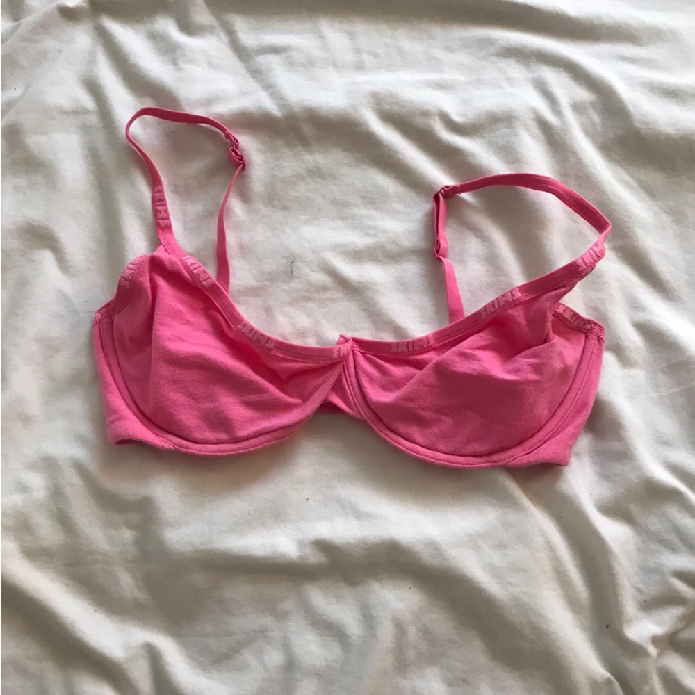 Pink unlined underwire bra